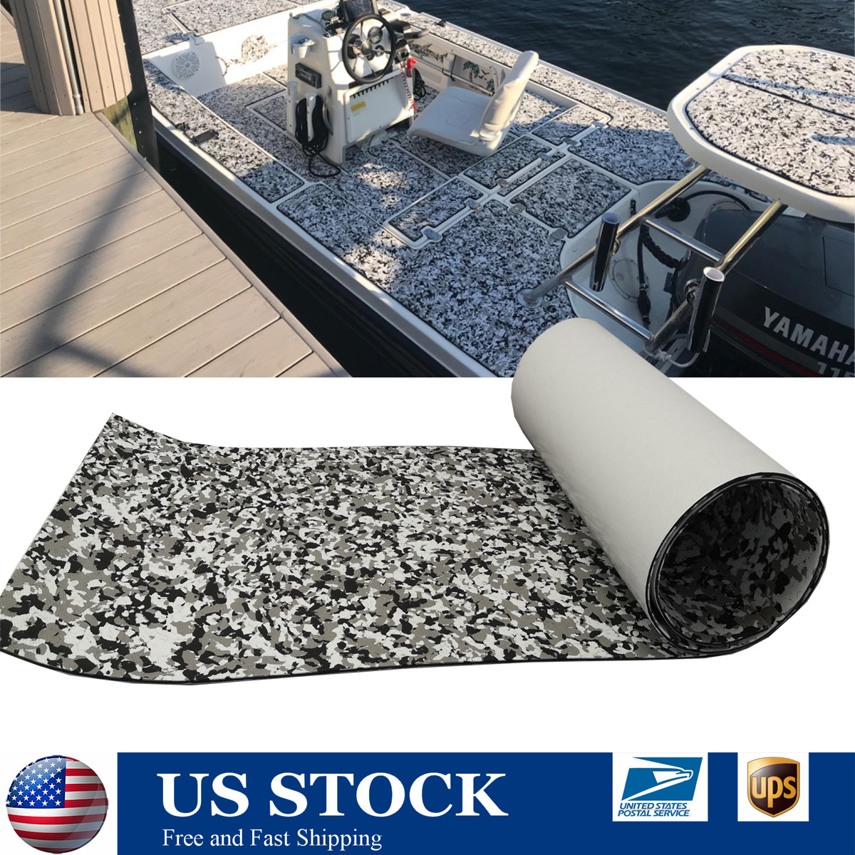 EVA Foam Boat Decking Mat Camo Dot Marine Flooring 94"x35" Nonskid Deck Padding