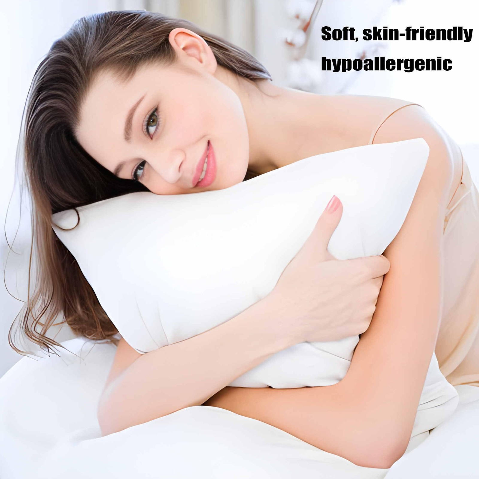 Medium Support Bed Pillows Standard Size Set of 4 Pack 4 Standard, White