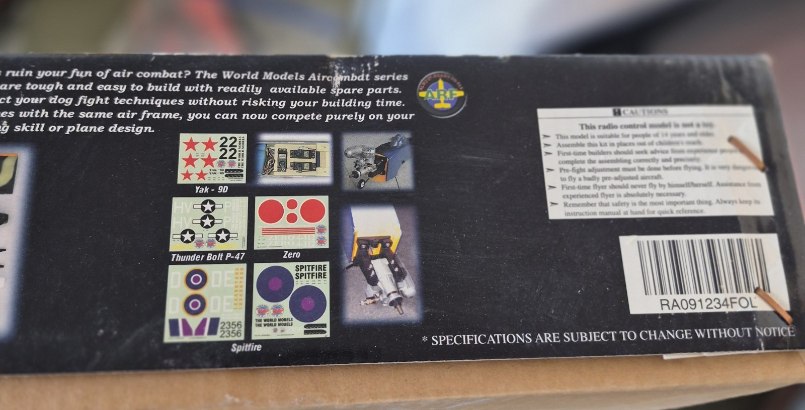 Vintage "The World Models " Spitfire R/C Nitro Plane