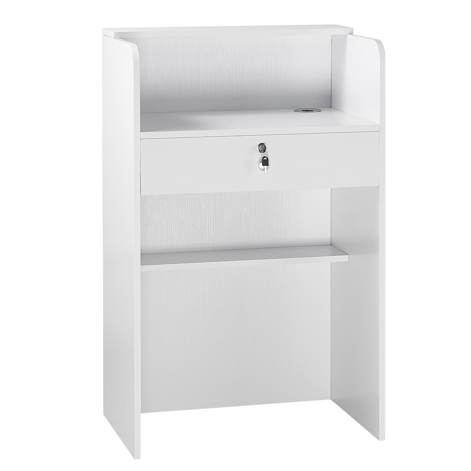 Uimoso Reception Desk 23.6-inch Compact Rectangular Counter with Storage Drawer