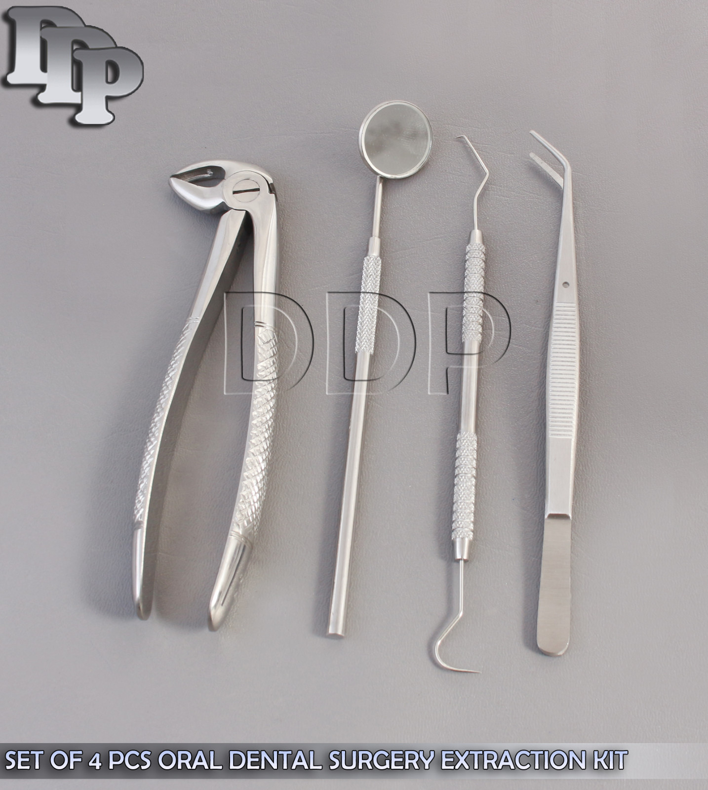 SET OF 4 PCS ORAL DENTAL SURGERY EXTRACTION KIT WITH EXTRACTING FORCEPS #33
