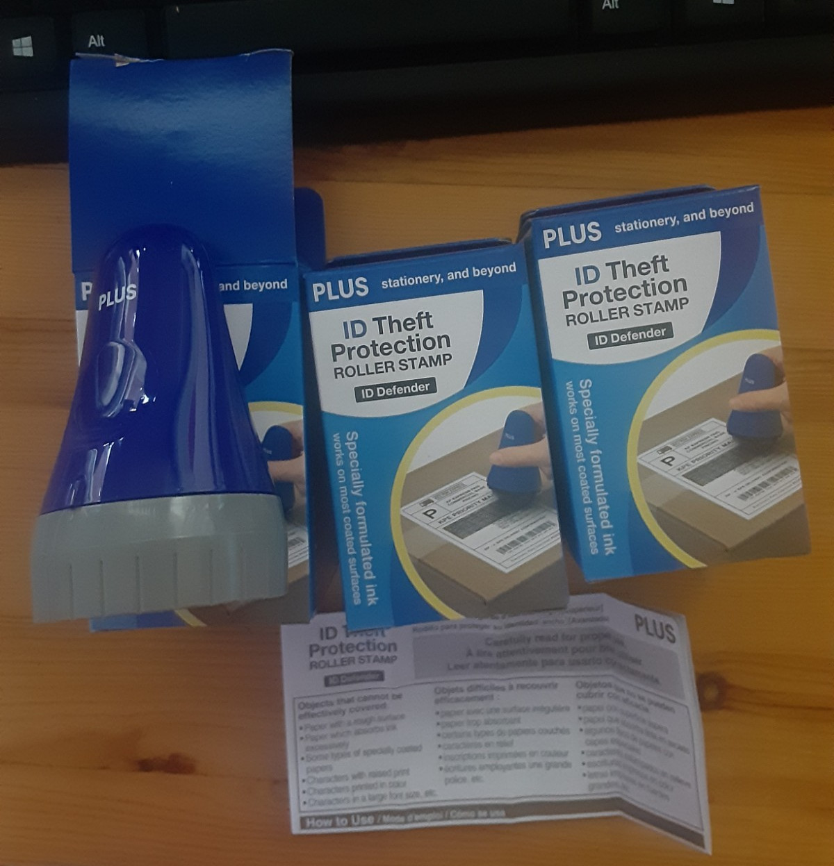 Guard Your ID Security Roller 3 Pk Blue Set for Identity Theft Protection Plus