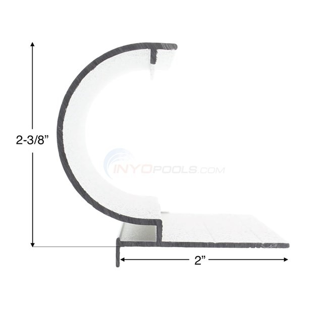 Cinderella CP2PWLD270X12 Bullnose Pool Coping 270 12" Legs Aluminum White