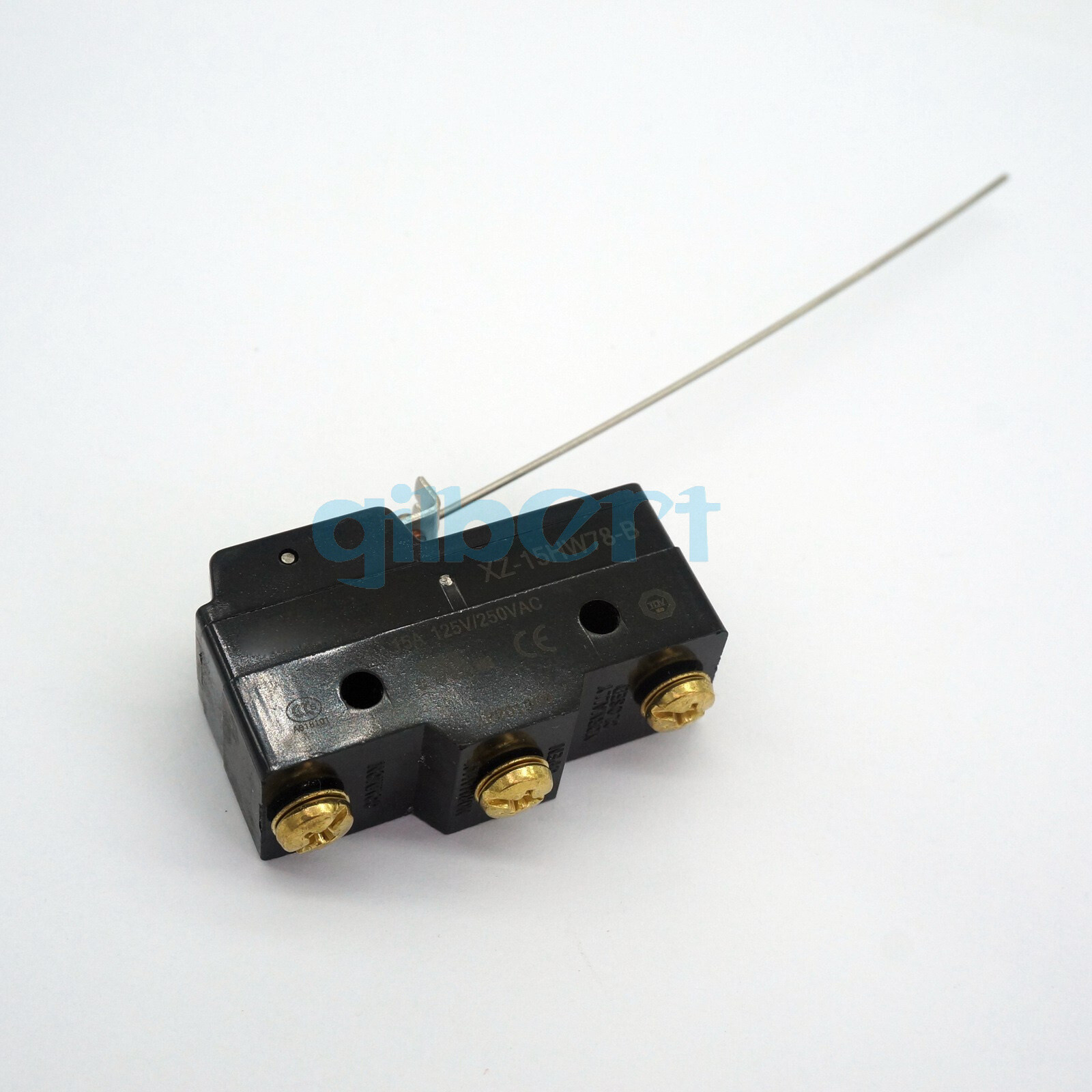 XZ-15HW78-B 15A 125VAC 3 Pin SPDT Micro Switch Long Steel Wire Lever Type IP40