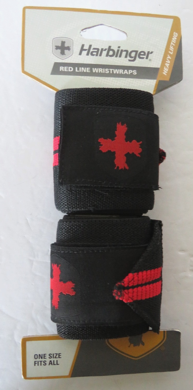 Harbinger Red Line WristWraps Heavy Lifting 18" OSFM Competition Grade Training