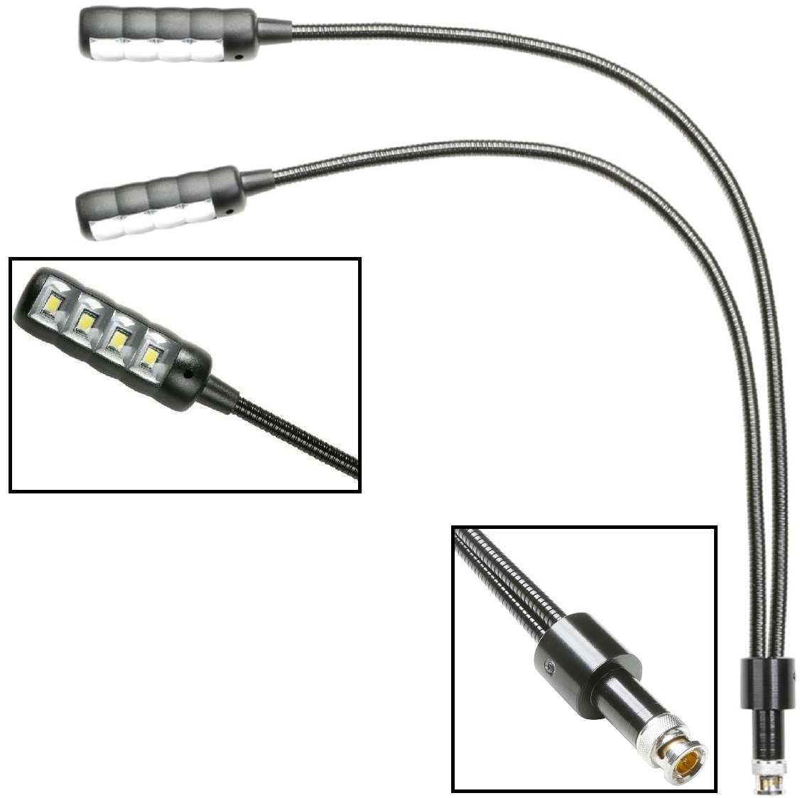 ADAM HALL SLED2 ULTRA BNC COB LED 2 Arm Gooseneck Mixing Desk Lamp Light