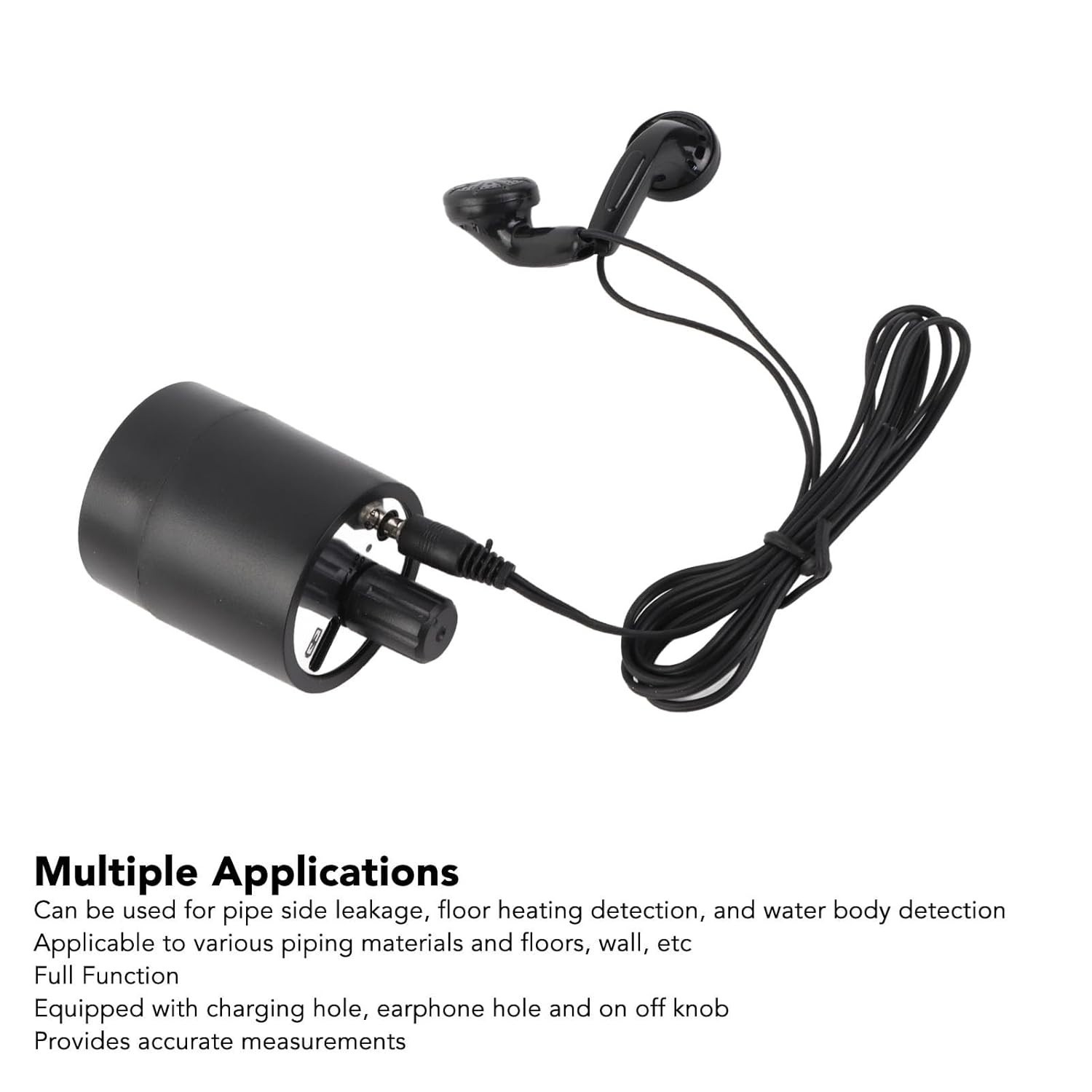 Compact Through Wall Sound Listening Device with Built-in Battery and Data Cable