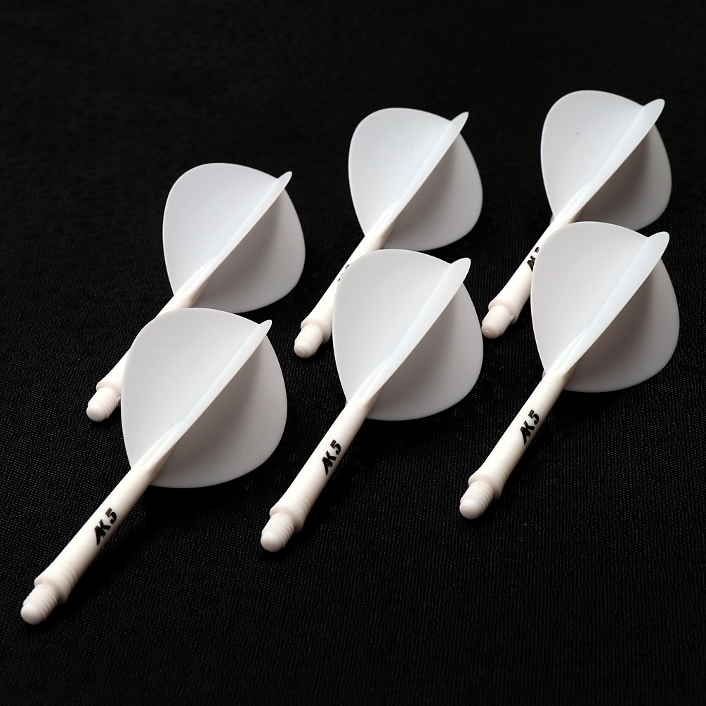 CUESOUL Integrated Dart Shaft and Flights 6 Pieces Teardrop Shape-White 28mm