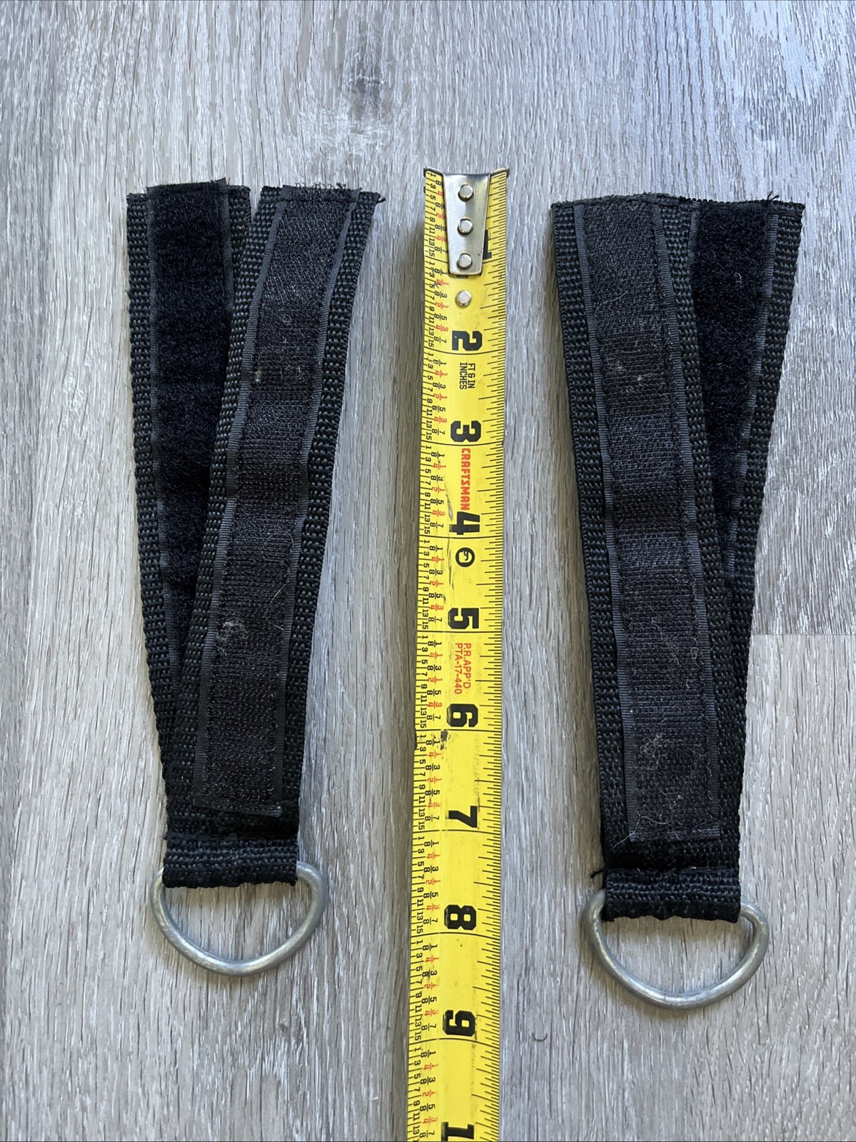 2 Adjustable Hook & Loop D-Ring Cable Crossover Machine Ankle Straps Set Pair