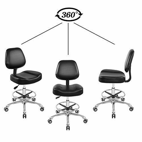 Rolling Stool Adjustable Drafting Chair Heavy Duty With Wheels For Office Home