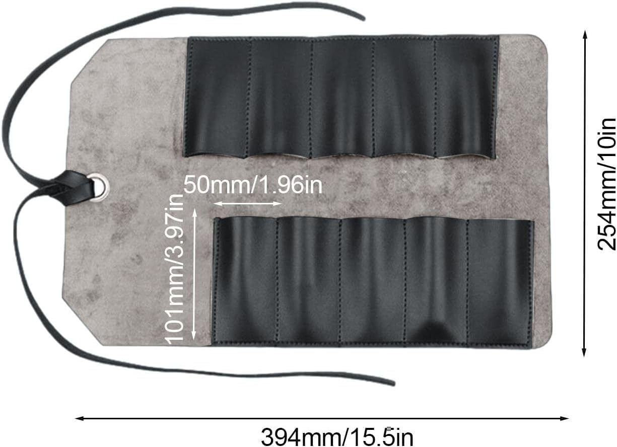 Leather Tool Roll Pouch 10 Slots - Tool Portable Carry on Pouch, Workshop Storag
