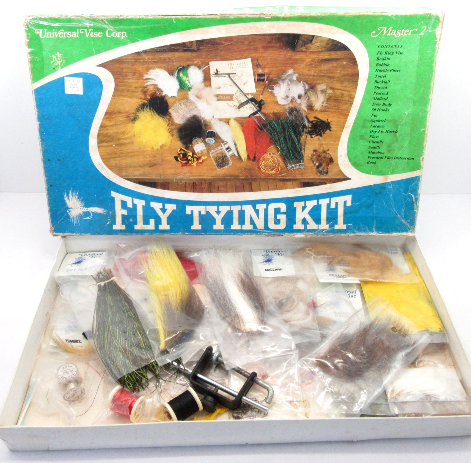 Fly Tying Kit Master 2 Vintage Set in Box Universal Vise Corp. Fishing Gear