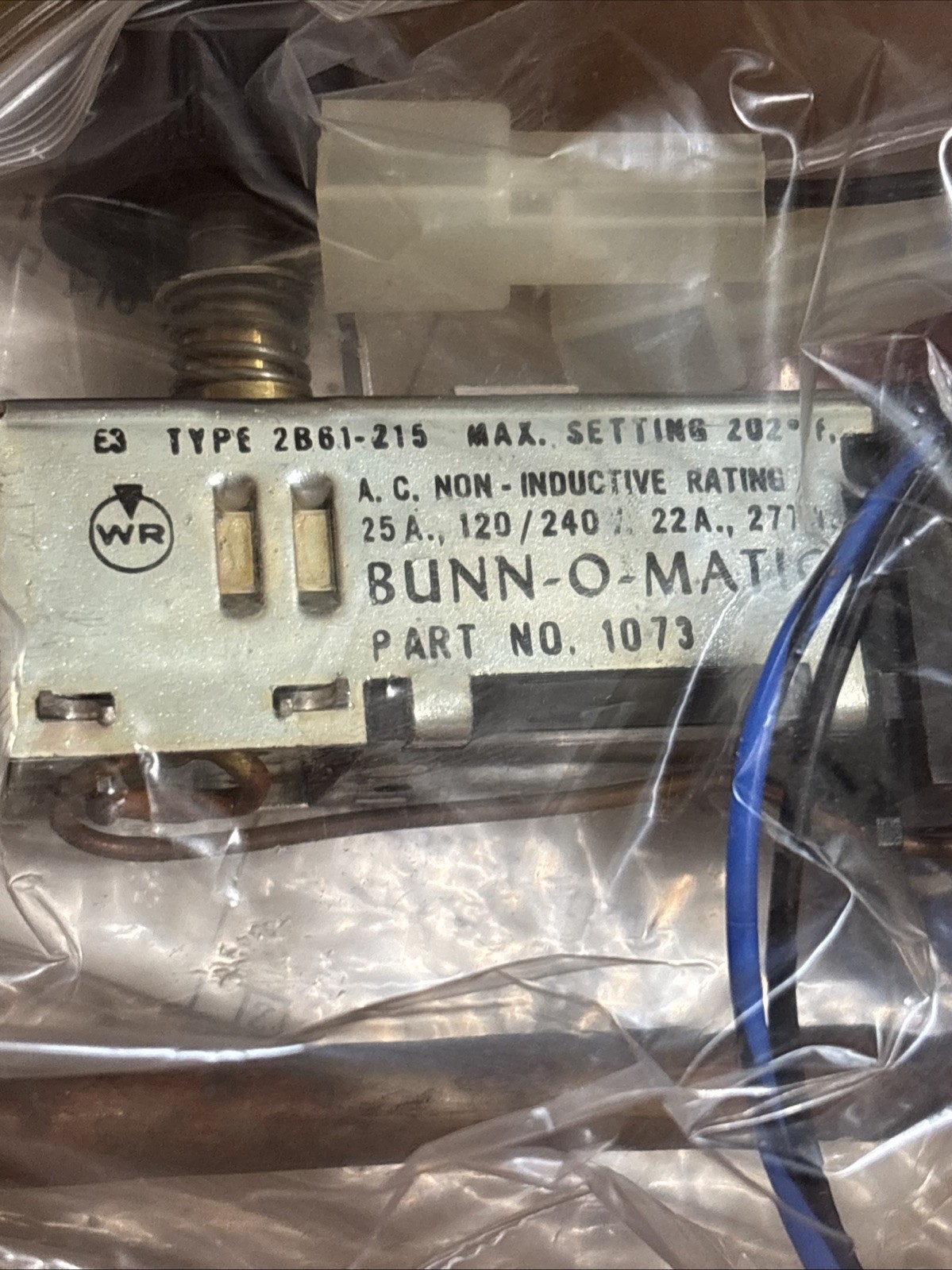 Bunn O Matic 1073 Thermostat Assembly