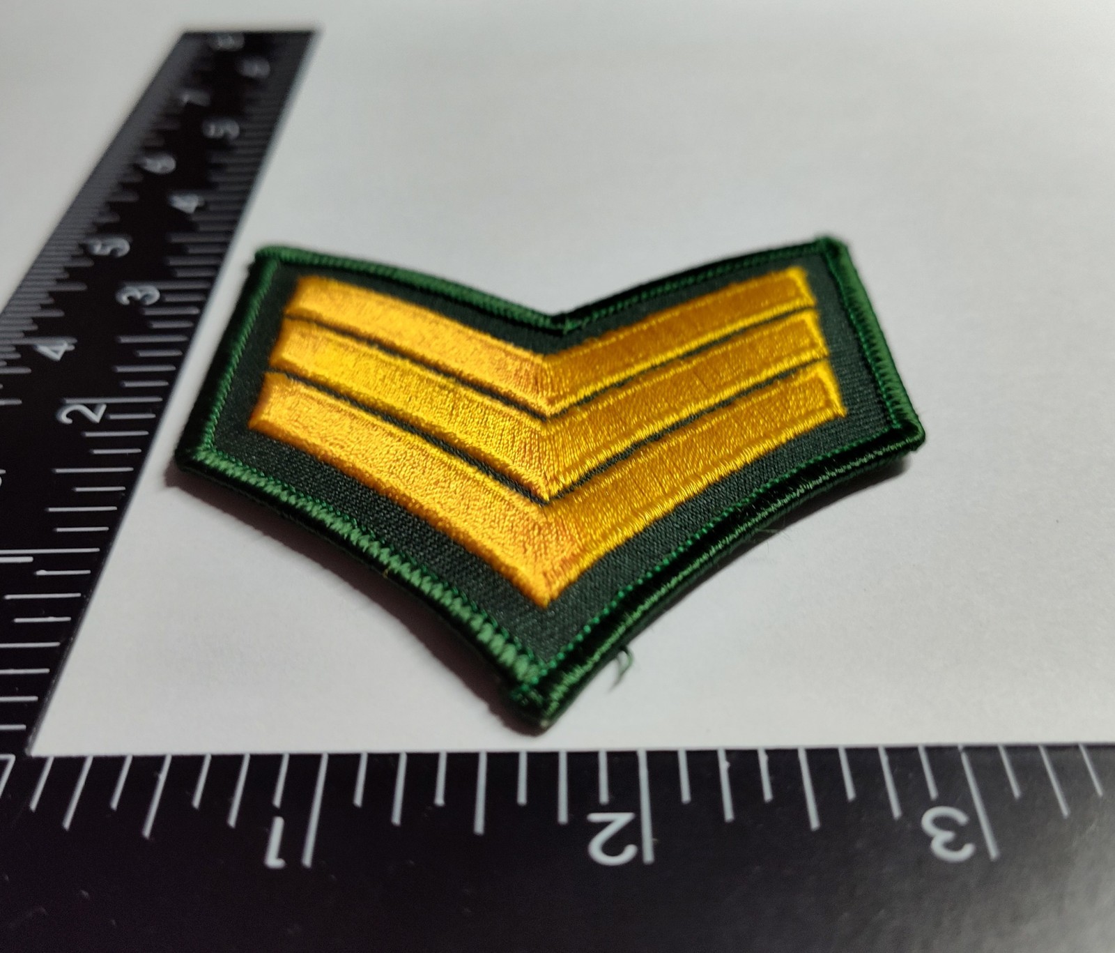 Vietnam Era US Army Sergeant Green Stripes Patch High Quality Hook Loop