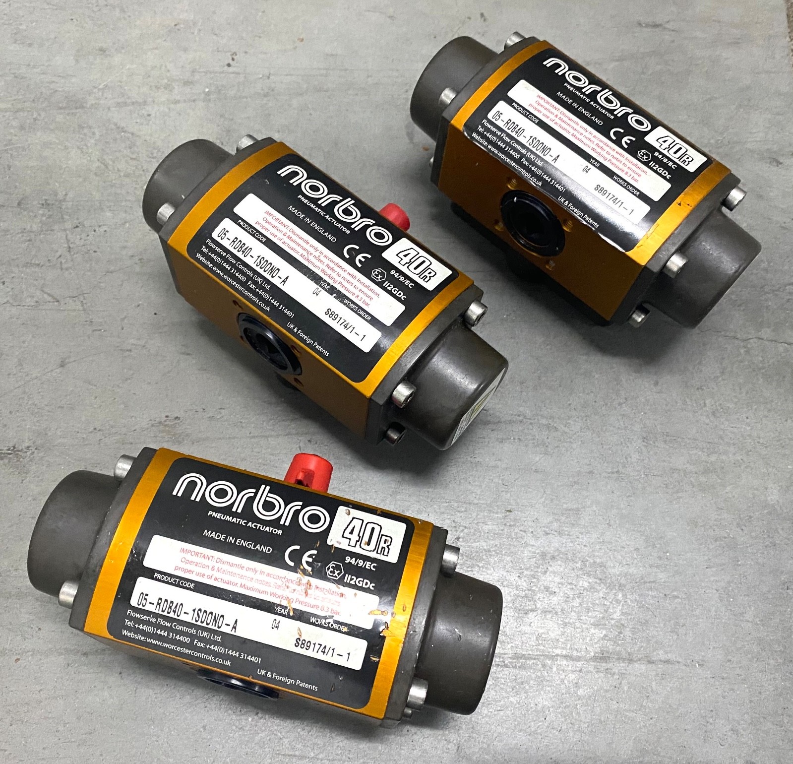 NORBRO 40R Pneumatic Actuator 05-RDB40-1SD0N0 Lot of 3