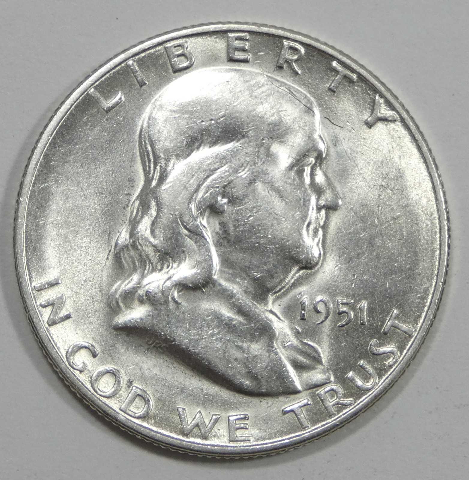 1951-S Franklin Half Dollar Nice ALMOST UNCIRCULATED Silver 50c