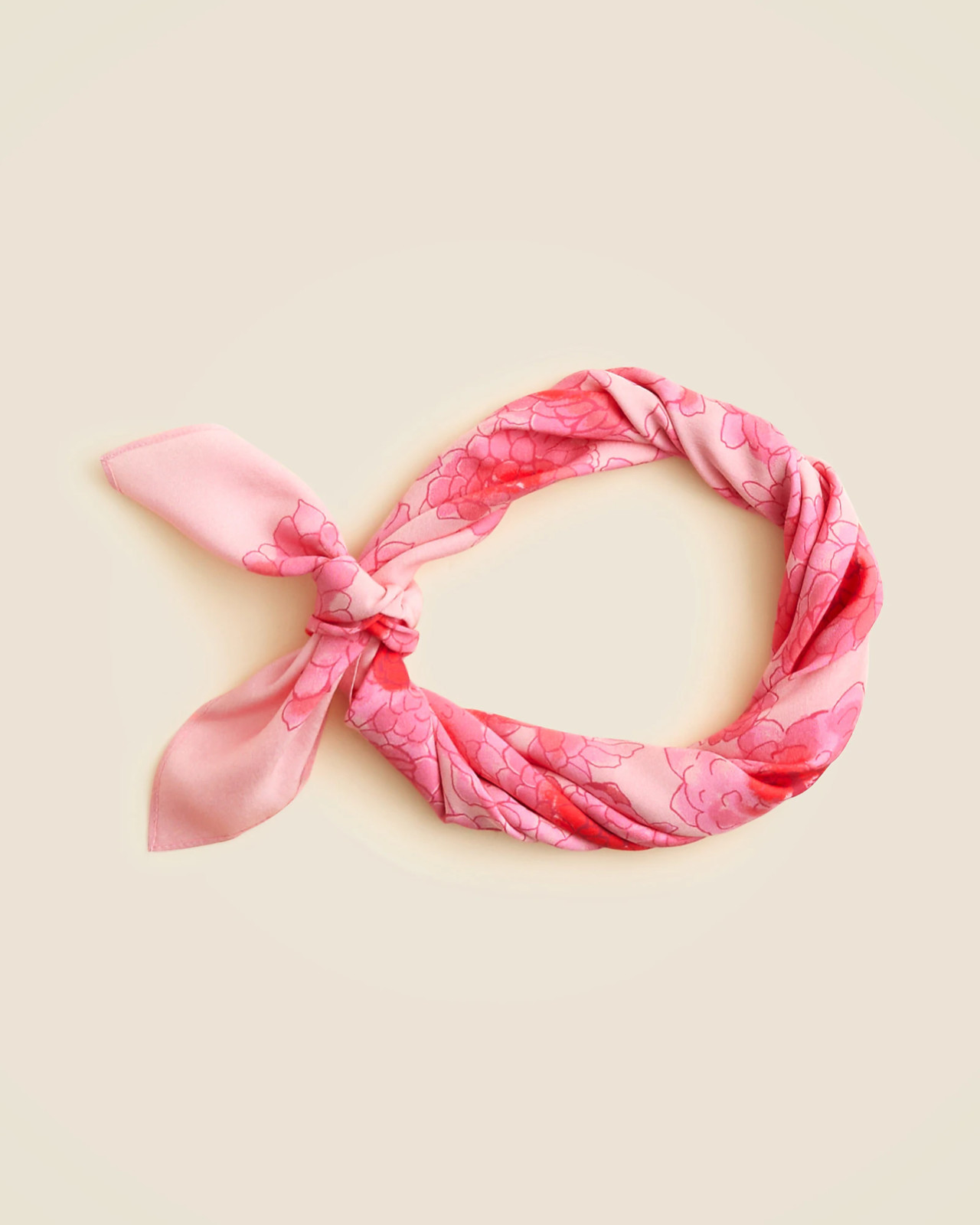 (NEW) Women's J.Crew Pink Oversized Printed 100% Silk Bandana - Size: 30"x30"