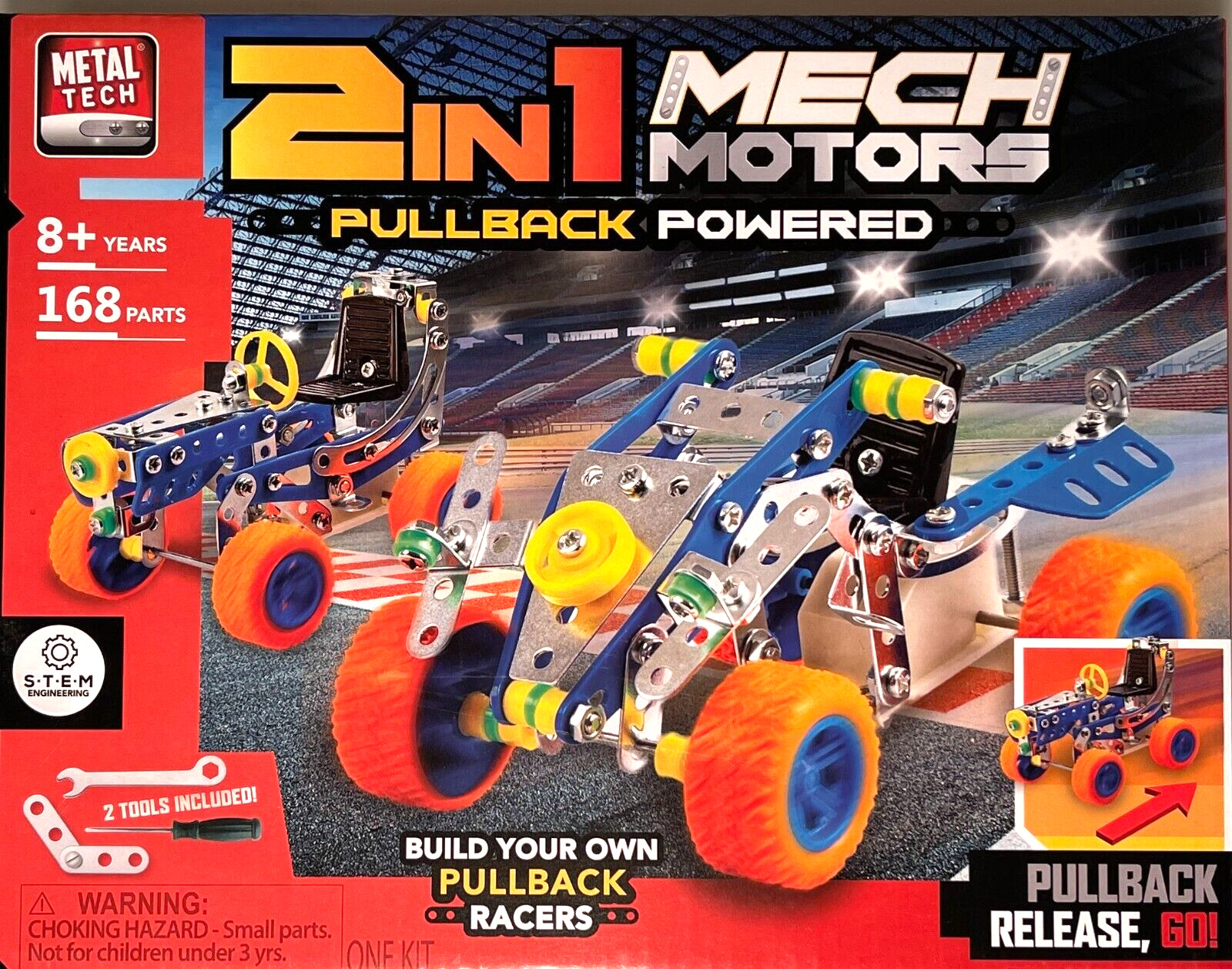 Metal Tech 2 In 1 Pullback Powered Hotrods Build Kit 168 Parts