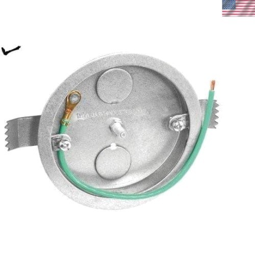 4 Inch Round Compact Old Work Pan Box with Conduit Knockouts - Grey Metal
