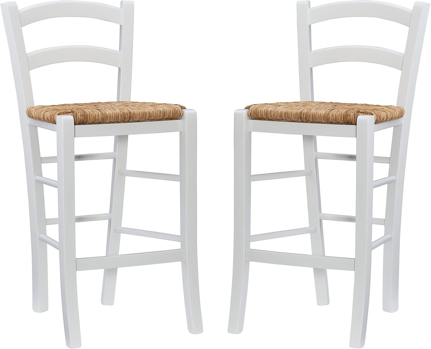 Set of 2 White 24" Brasco Counter Height Stools for Modern Spaces