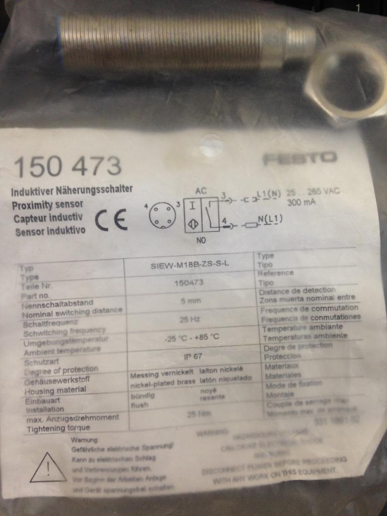 FESTO 150-473 16mm PROXIMITY SENSOR 250VAC NEW!! QUANTITY!! WOW!!