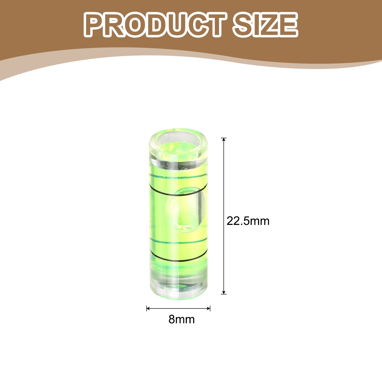 10pcs 22.5x8mm Small Cylindrical Bubble Level Vials Levels Measuring Tools