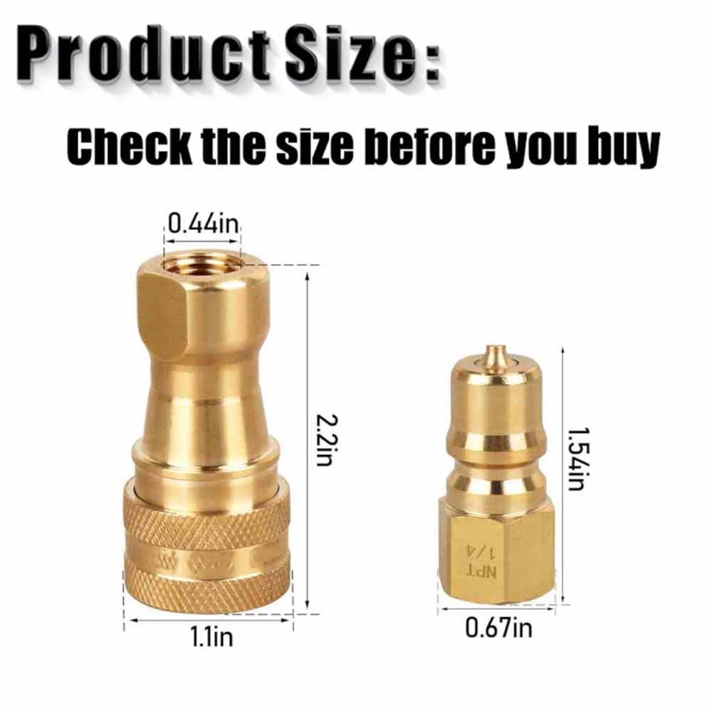 1/4" Brass Quick Disconnect Coupler Carpet Cleaning Extractor for Wand Hose 4PCS