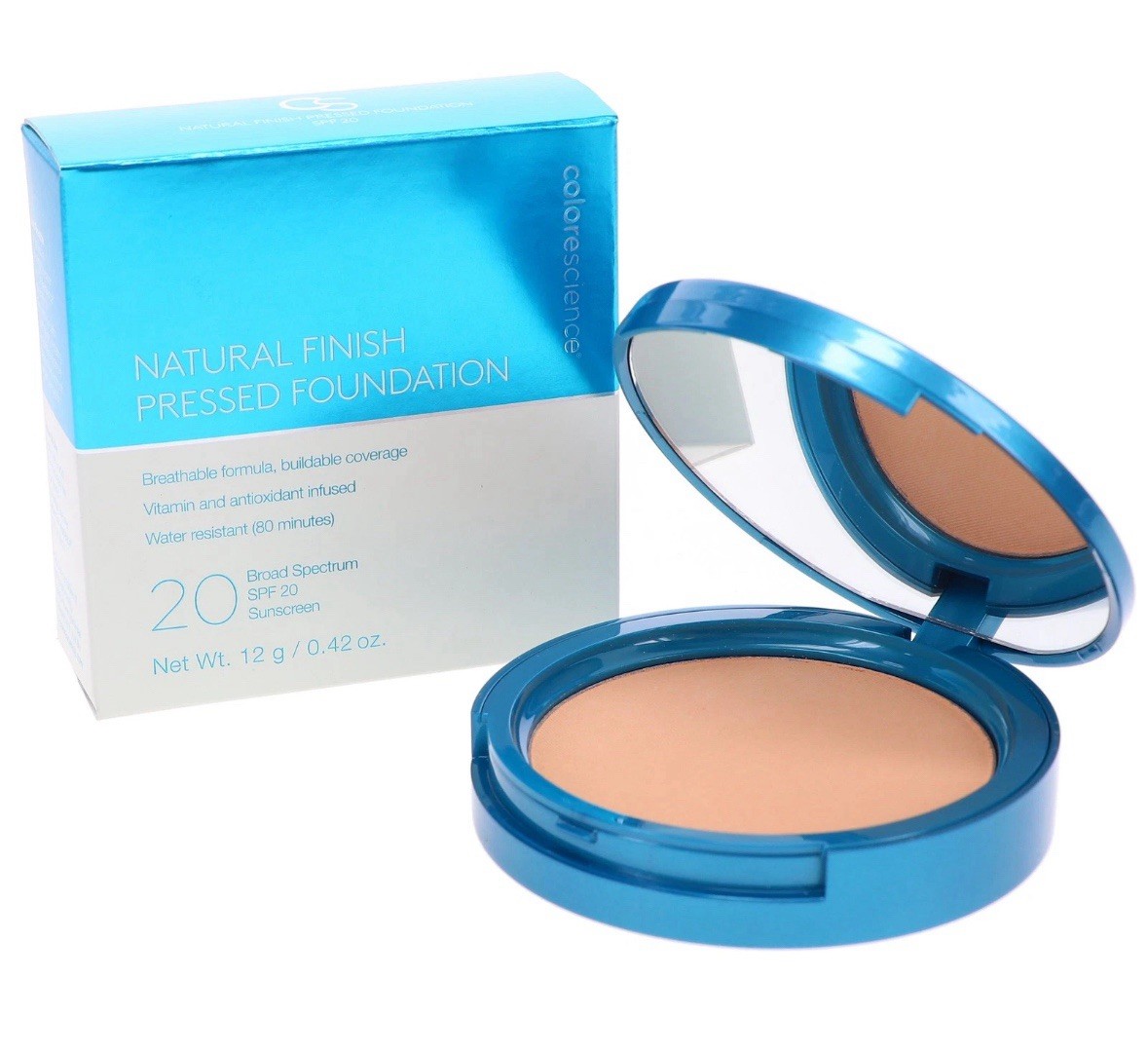 COLORESCIENCE NATURAL FINISH MINERAL PRESSED FOUNDATION SPF 20 LIGHT BEIGE (New)