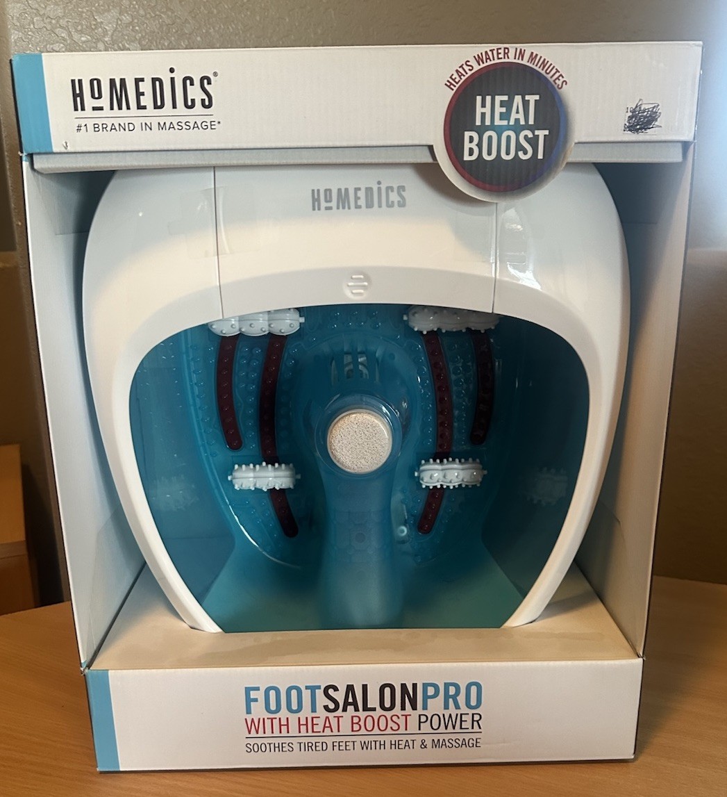 HoMedics FootSalon Pro Foot Spa FB-600 Heat Boost Massaging Bubble Foot Bath