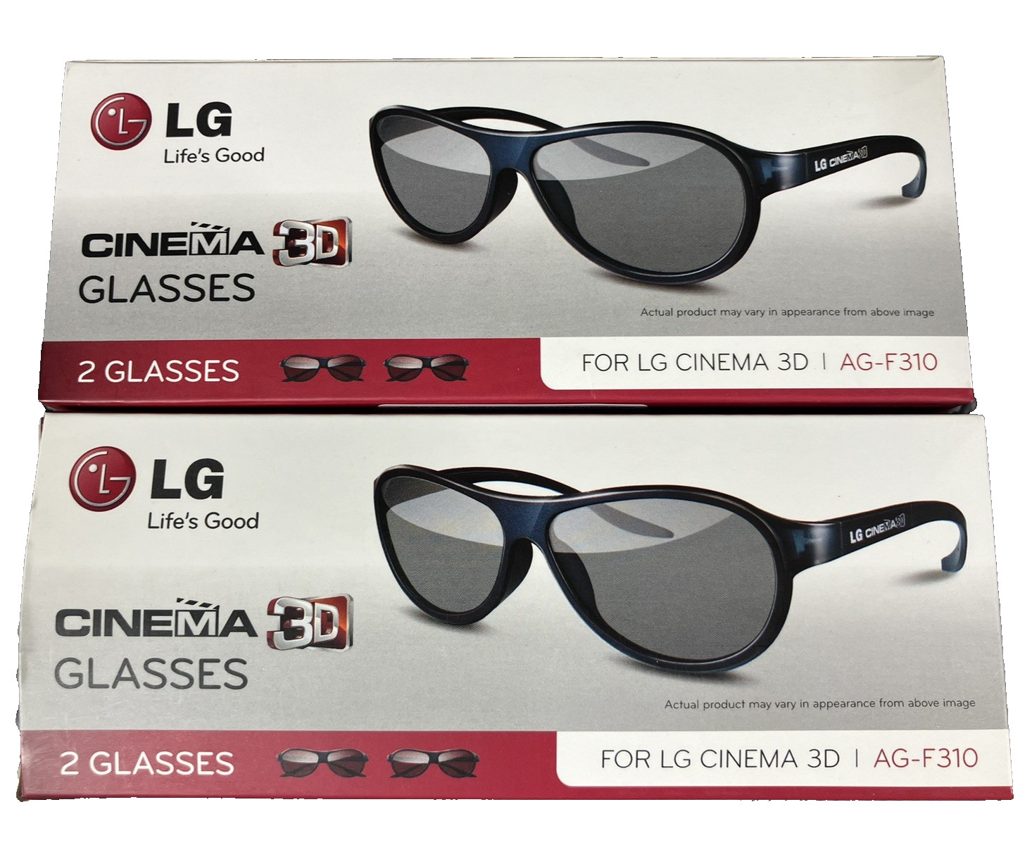 LG Cinema 3D Glasses AG-F310 (X2) 2 Boxes Total of 4 Pair Glasses LG Cinema 3D