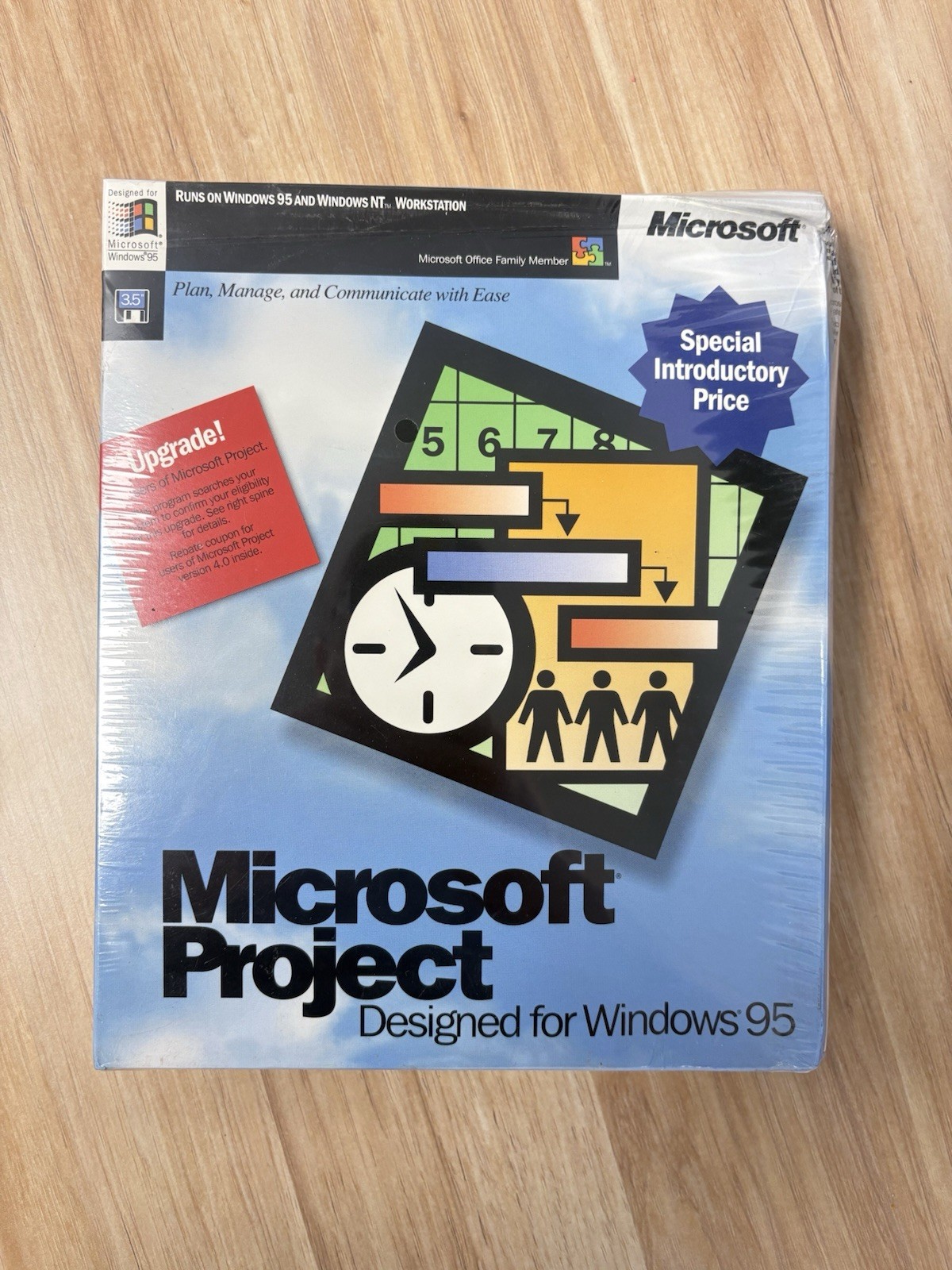 Sealed Microsoft  Project For Windows 95 - NOS Collectible Vintage Software New