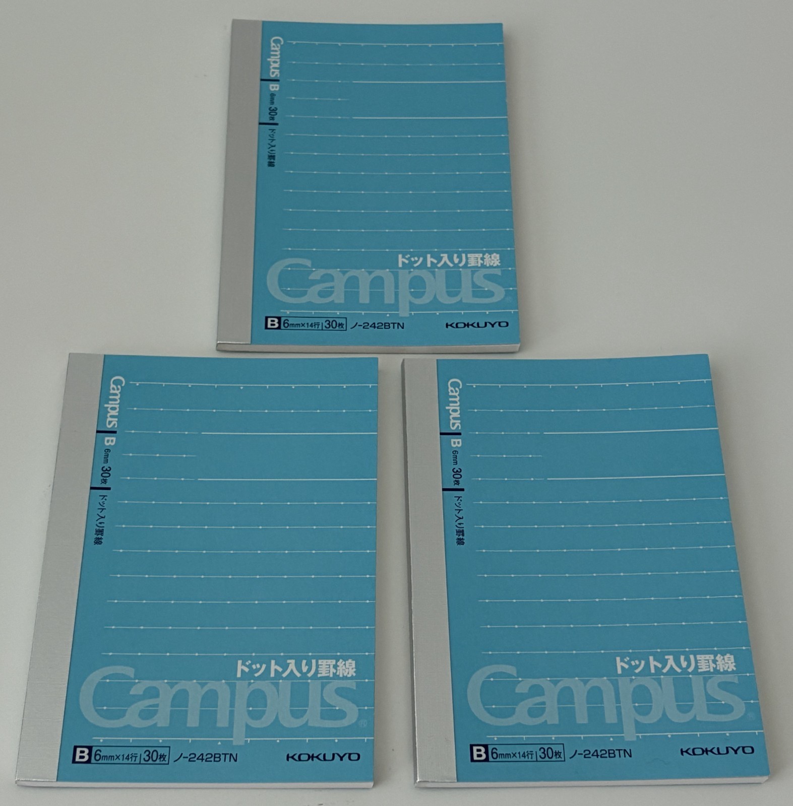 NEW Kokuyo - Campus 4" x 3" Blue Ruled Mini Notepads, Set of 3