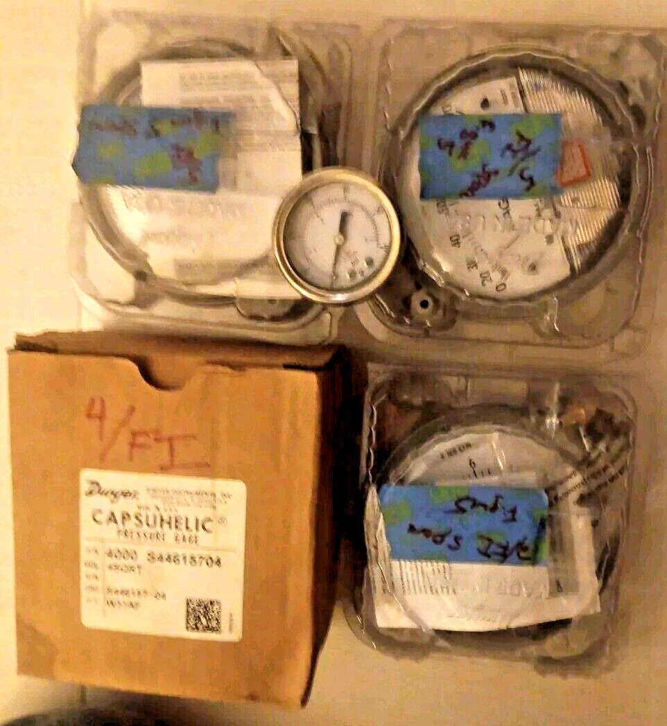 LOT -  DWYER CAPSUHELIC & 3 MAGNEHELIC Series Differential Pressure Gauges NEW