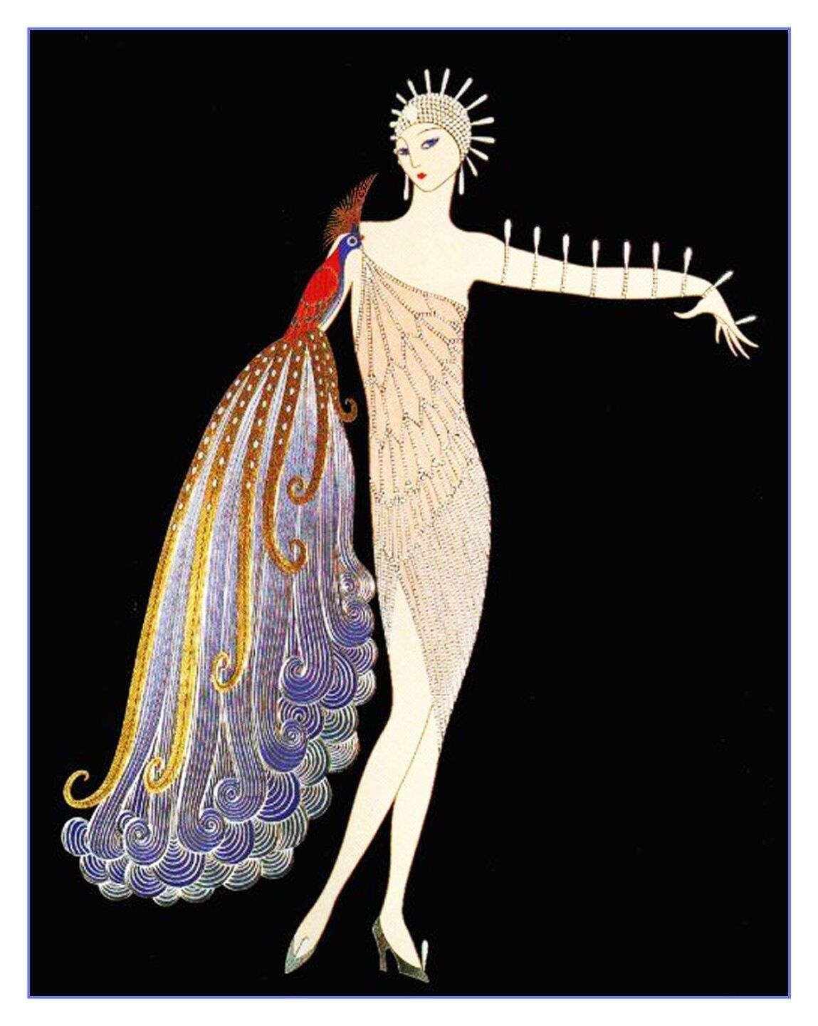 The Showgirl by ERTE, Romain de Tirtoff Counted Cross Stitch Pattern