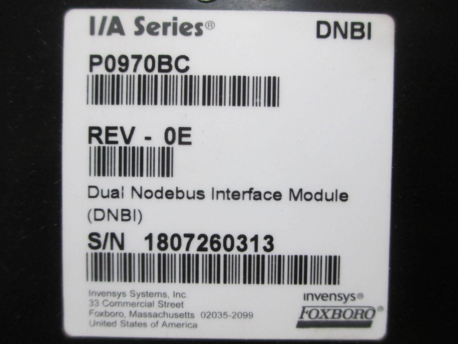 Foxboro I/A Series P0970BC DNBI Dual Mode Bus Interface Module PLC Rev-0E