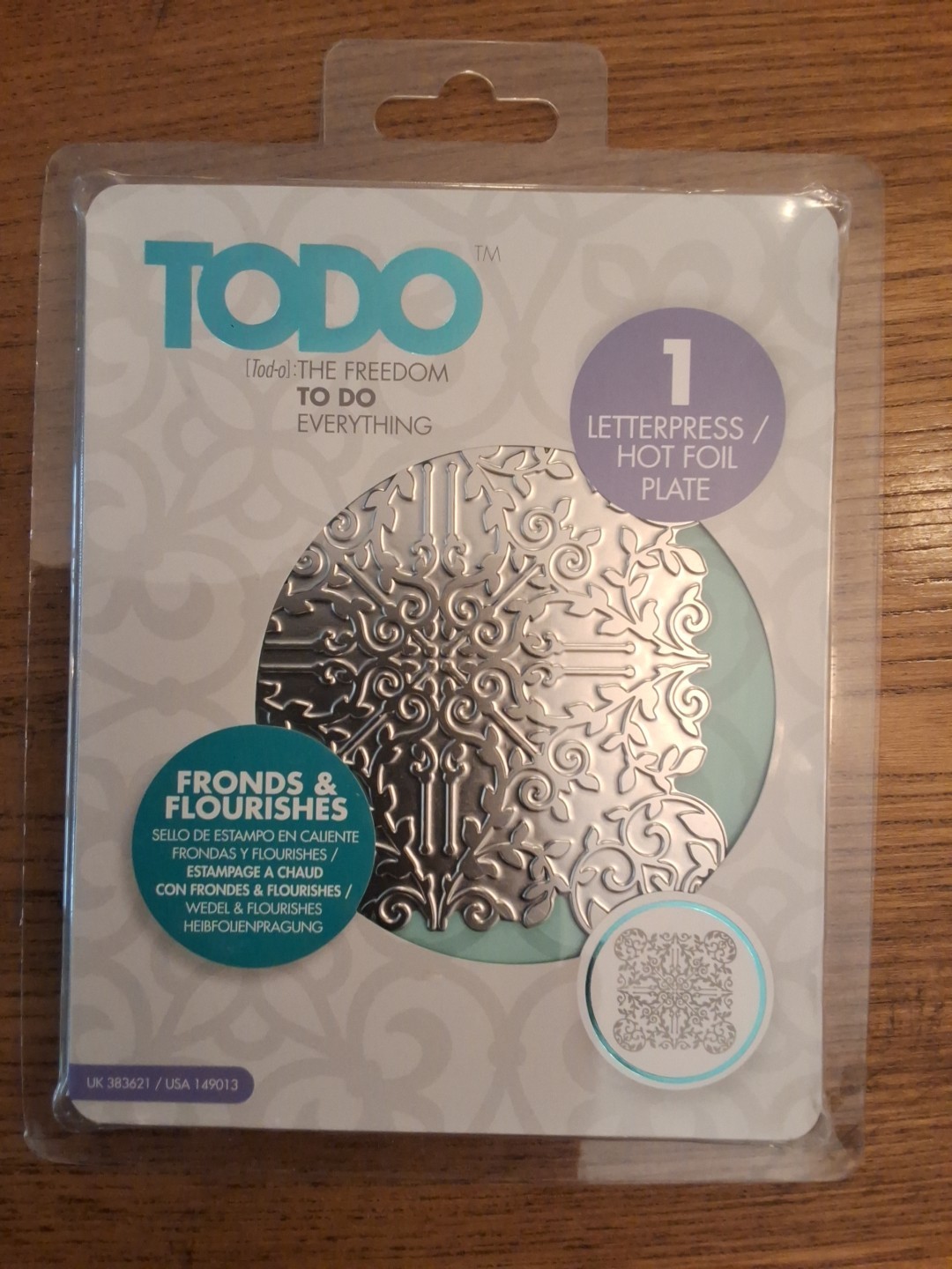 Todo Hotfoil Letterpress Plate Fronds & Flourishes   NIP
