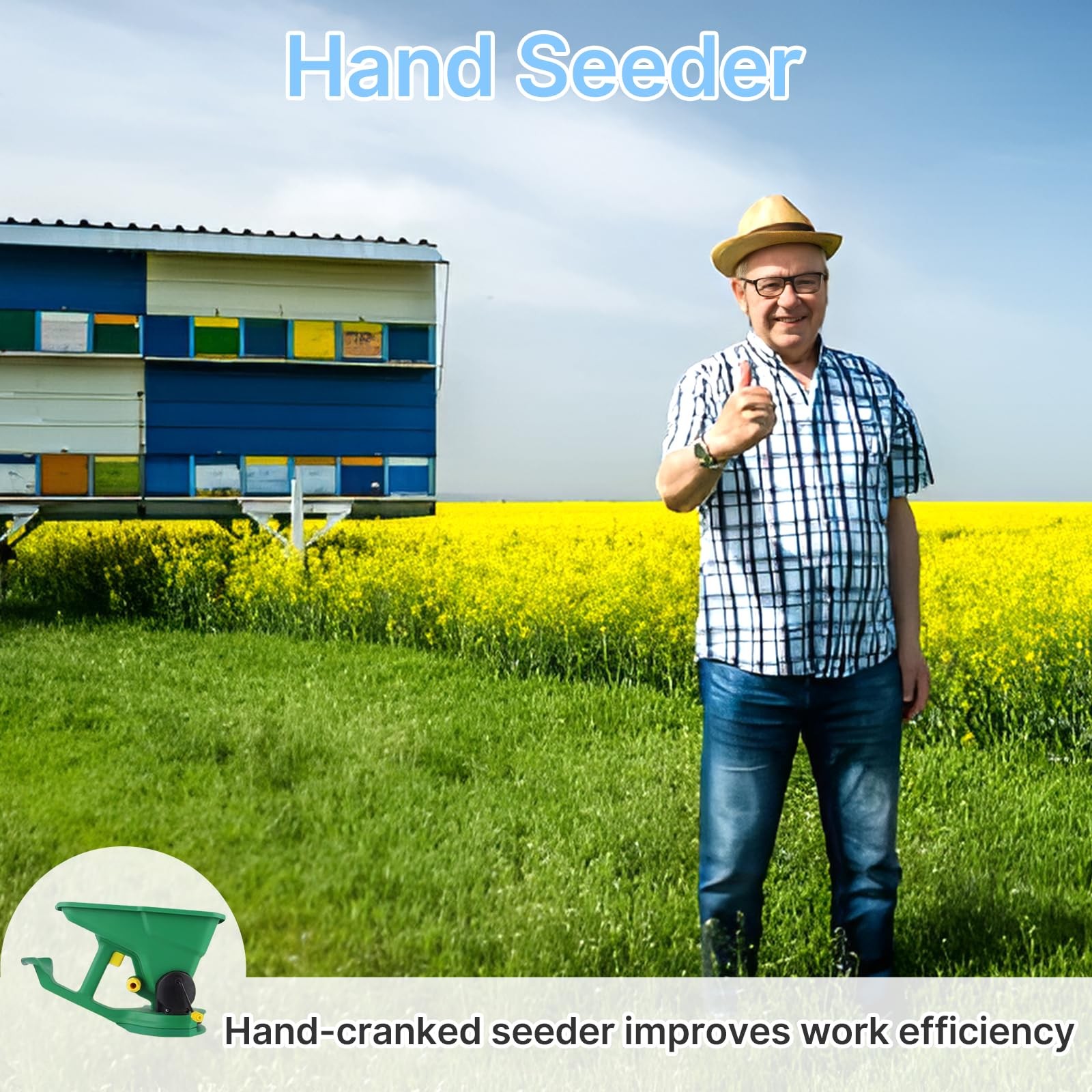 Grass Seed Spreader, Fertilizer Spreader, Handheld Power Spreader, 1.5L Hand ...