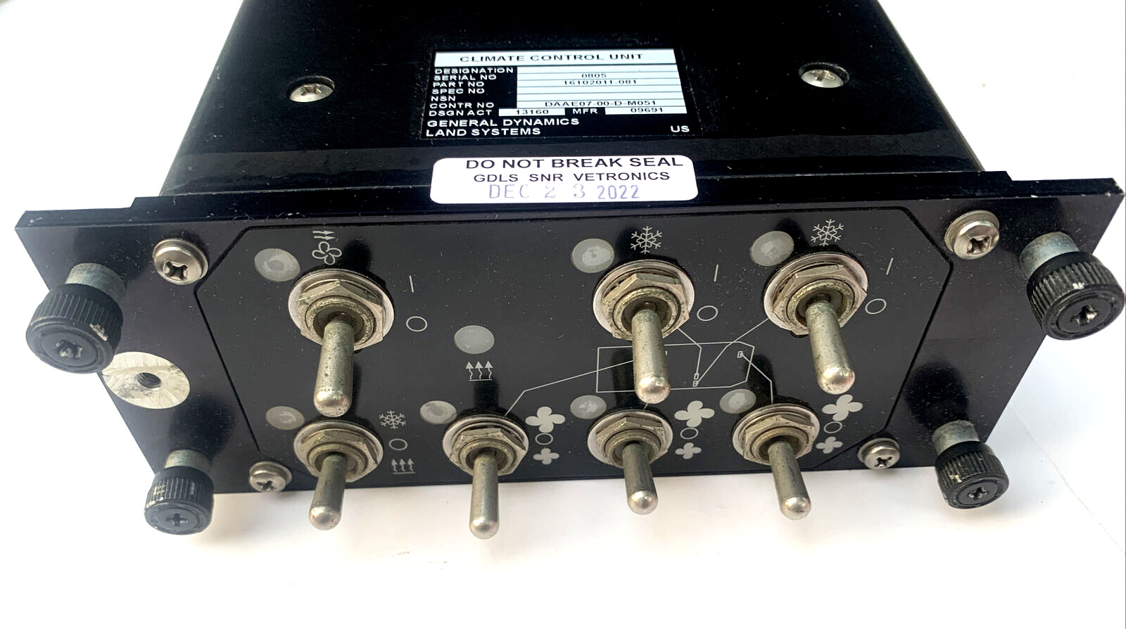 General Dynamics 16102011-081 NSN 2540-01-649-1230 Climate Control Unit