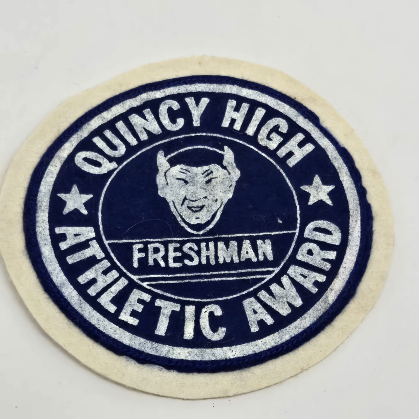 Quincy Illinois Athlete Award Vintage Devil Demon Patch Felt