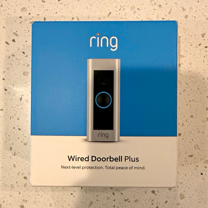Ring Wired Doorbell Plus Wired Wi-Fi Video Recording Alexa Silver/Black