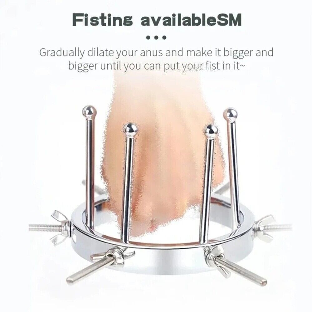 BDSM Chastity Adjustable Speculum Stainless Steel Dilator Expander Spreader Ring