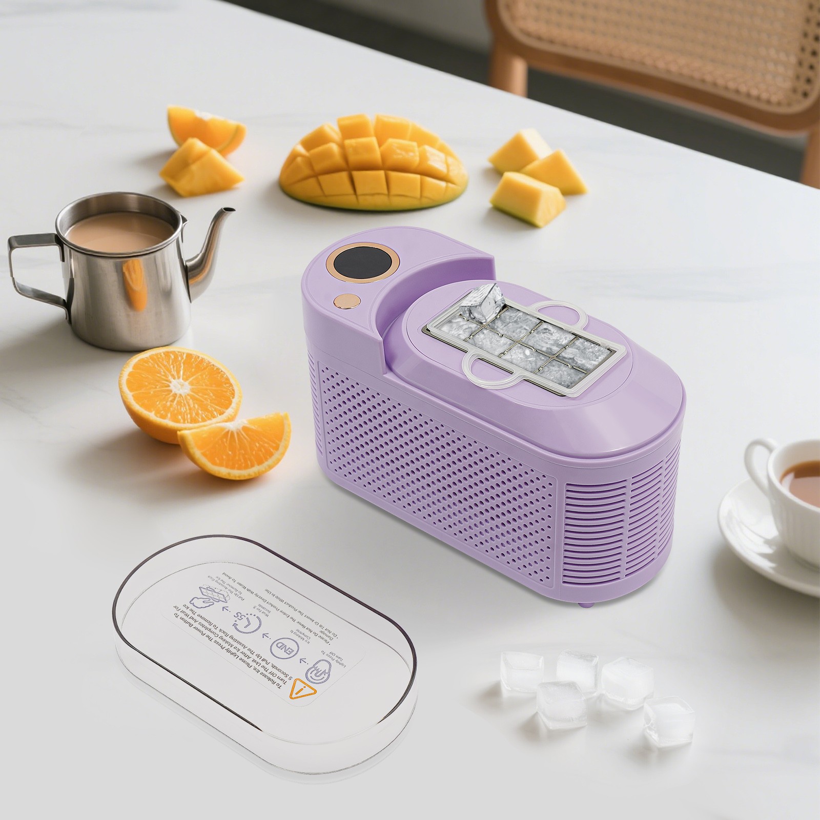 Ice Maker, Mini Countertop Ice Maker, Compact Ice Machine for Home/Car/Travel