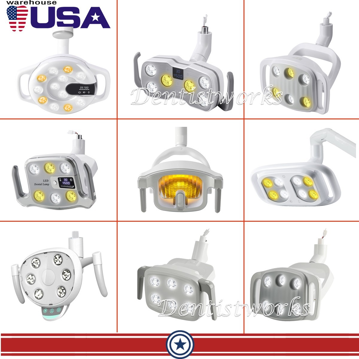 AZDENT Dental Oral LED Light Lamp Infrared sensor 1/6/8/12 LED / LCD Display