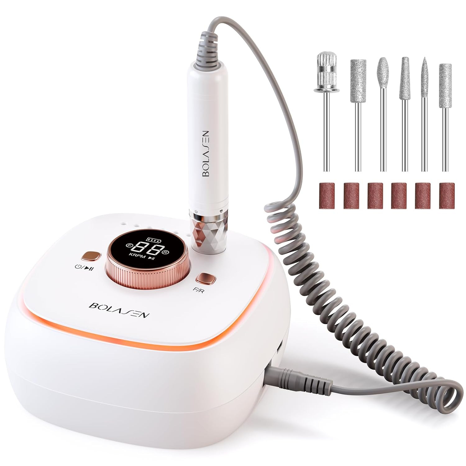 40000RPM Cordless Nail Drill, Rechargeable, Fast Acrylic Gel Removal, Salon Use