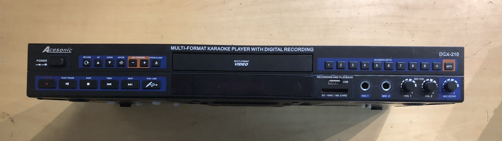 Acesonic DGX-210 Multi-Format Karaoke Player Tested/Working *No Remote