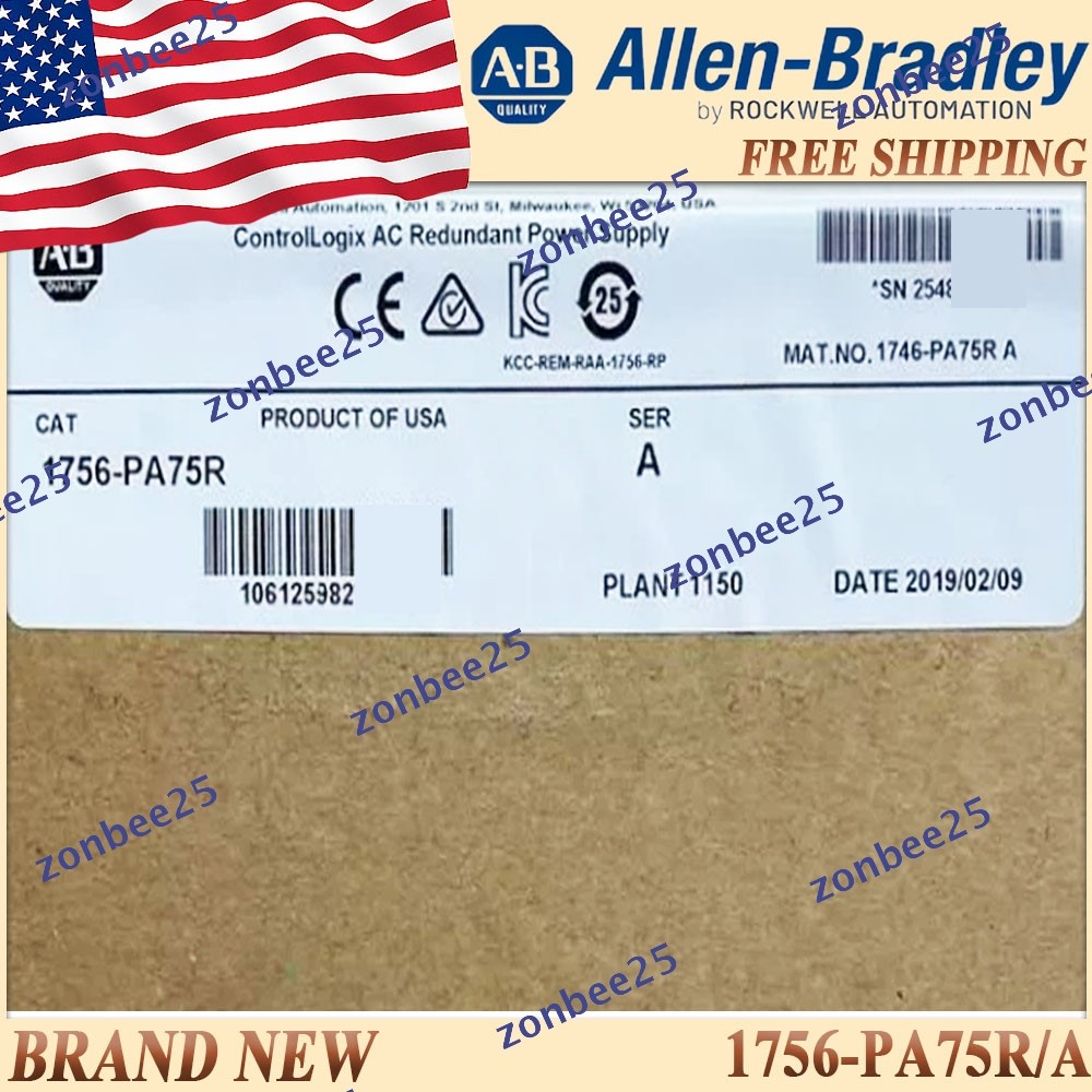 New in Box AB 1756-PA75R/A ControlLogix Redundant Power Supply Free Ship USstock