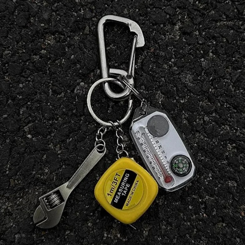 Magic 8 Ball Keychain,Thermometer Tape Measure Climbing Buckle Wrench Keychain