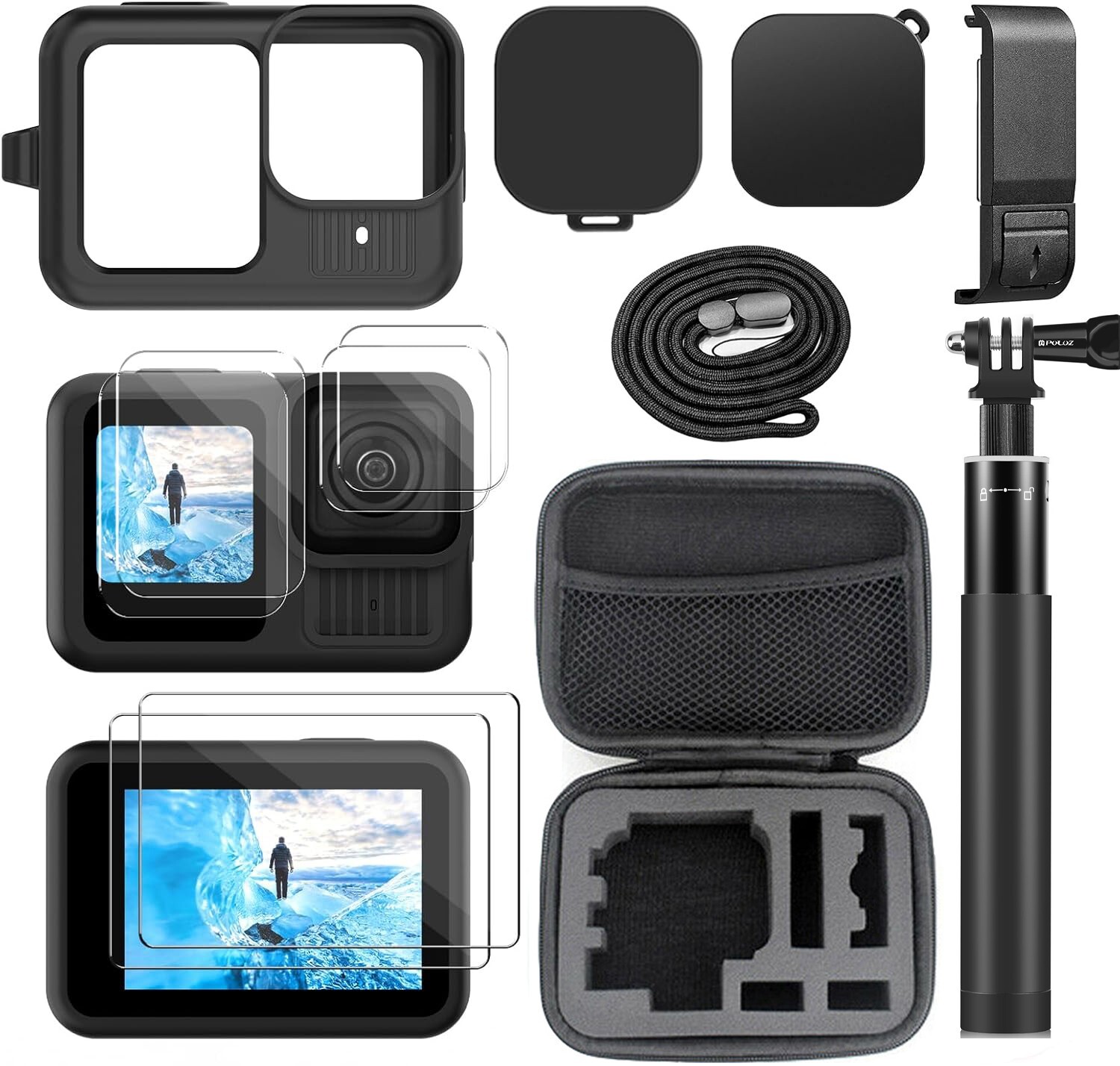 Accessories Kit Tripod Grip Case Cover for Gopro Go pro HD Hero 13 12 11 10 9 8