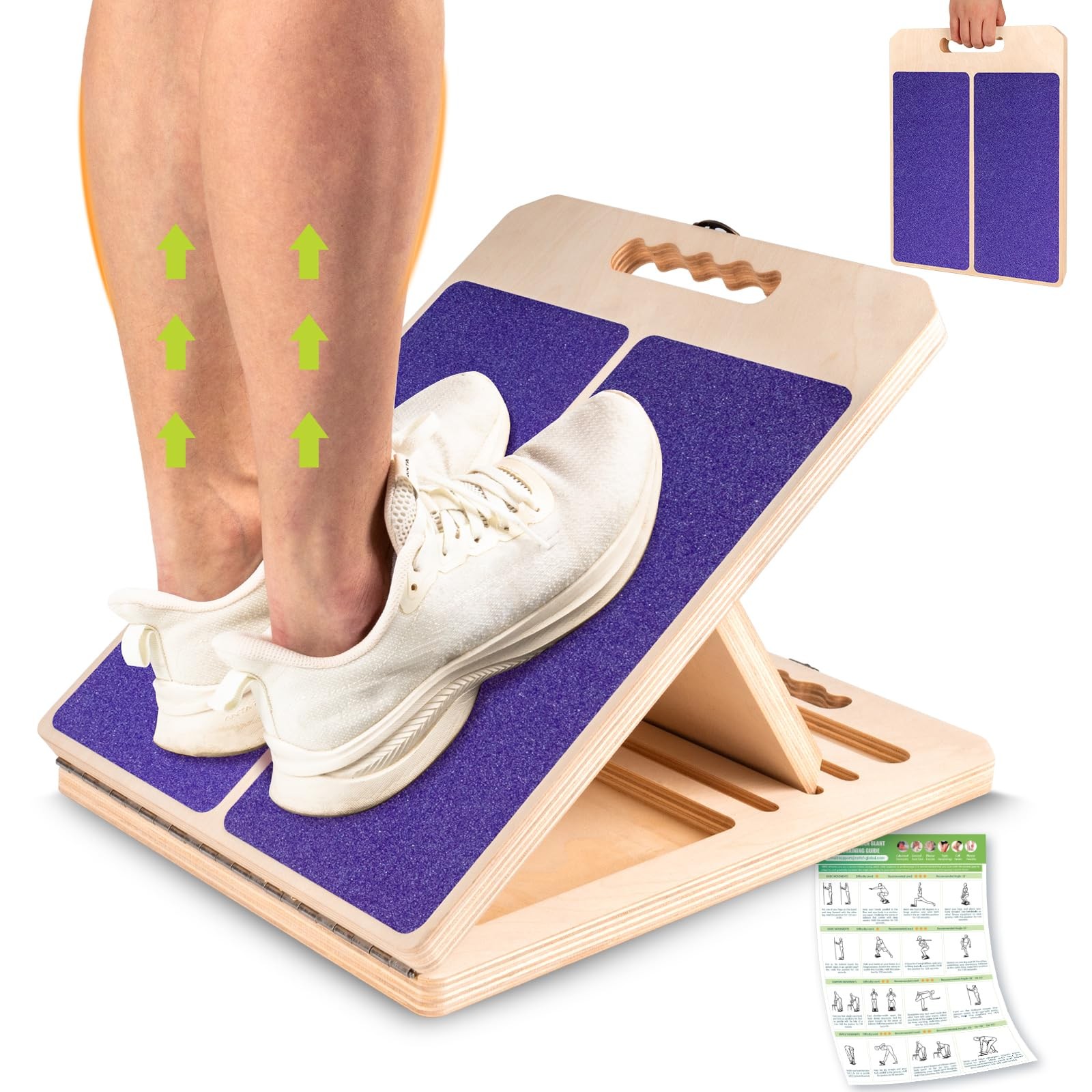 Slant Board for Calf Stretching, Adjustable Portable Wooden Incline Board for...