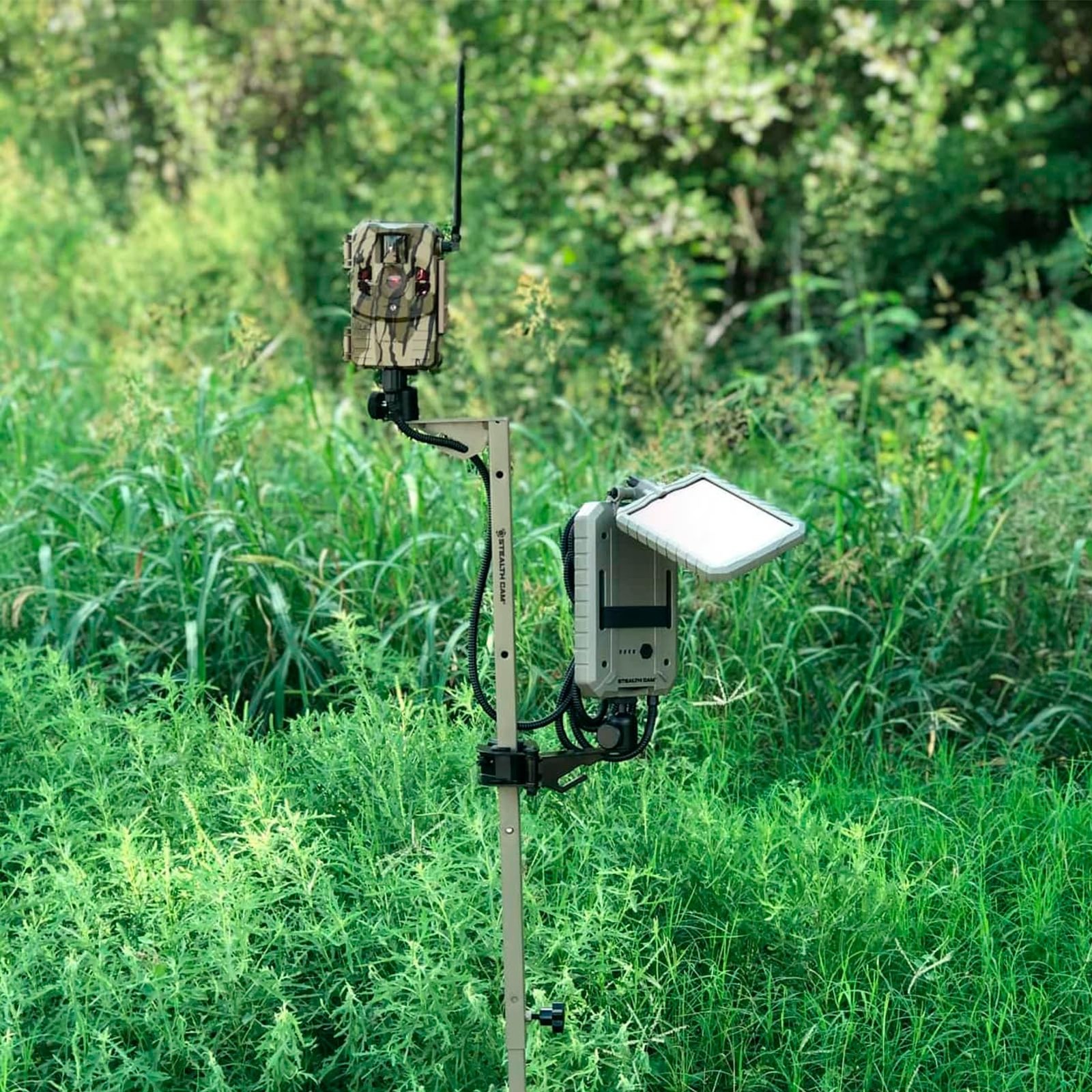 Tripod Pivot Stable Rugged Steel Trail Camera & Solar Pak Battery Mounting Post